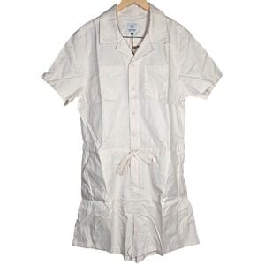 FLYLOW Womens Around Town Romper Cream Utility Drawstring Shorts Size XL